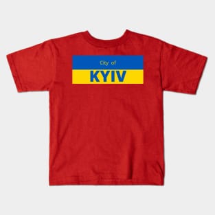 City of Kyiv in Ukraine Flag Kids T-Shirt